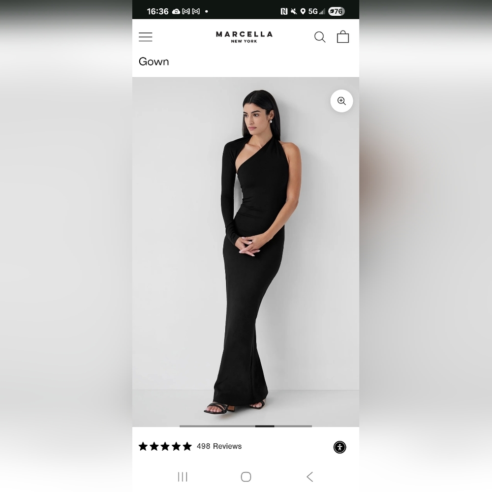 Marcella New York Black One-Shoulder Gown